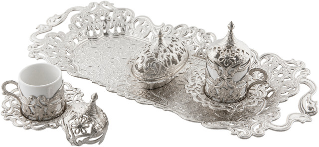 

Набор чашек для кофе Серебристый Ажур Sena на 2 персоны