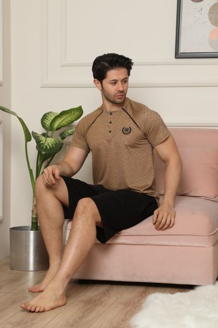 

Чоловіча піжама з шортами Pijamaevi 1753-8 коричнева XXL