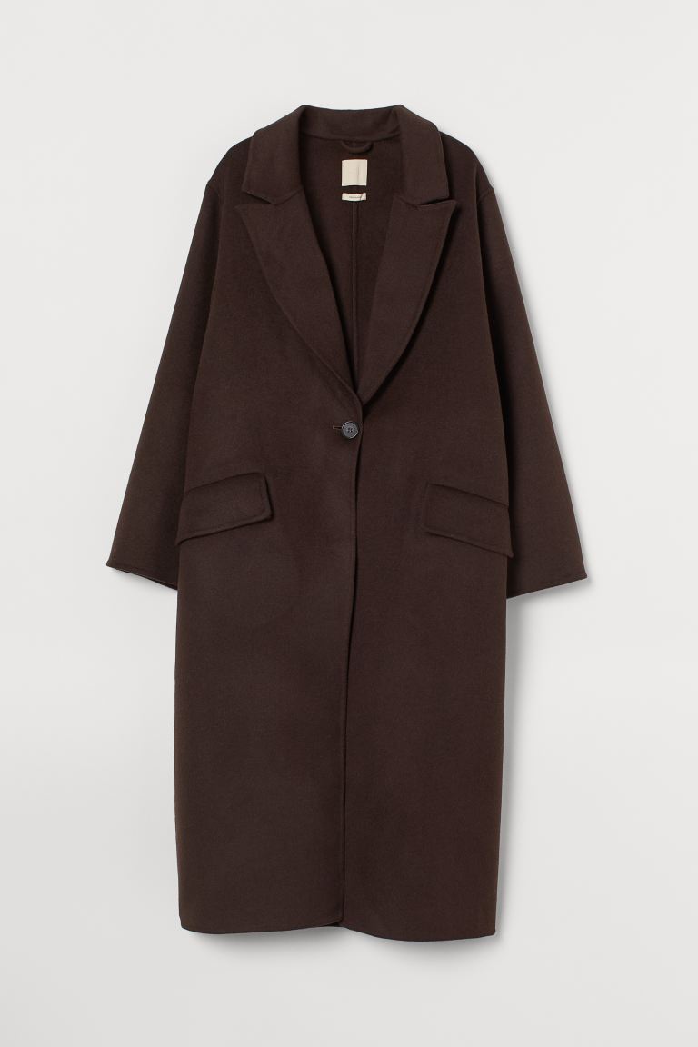 

Пальто H&M  Темно-коричневый, Пальто H&M XS Темно-коричневый