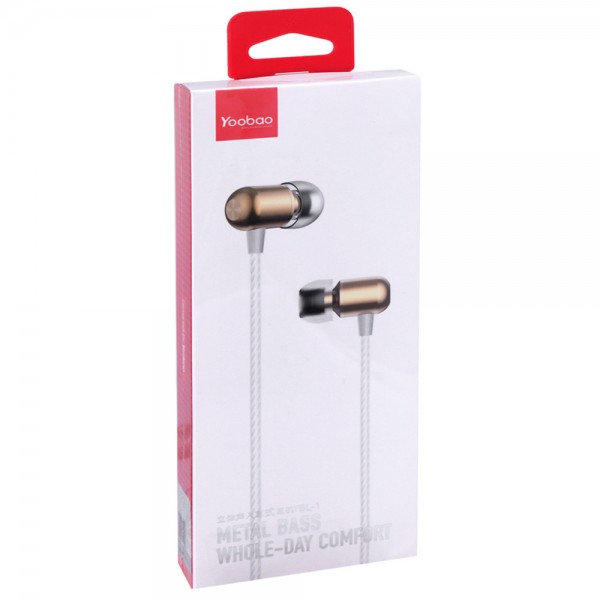 

Наушники Yoobao YBL1 Wire Earphone Gold (BS-000068151)