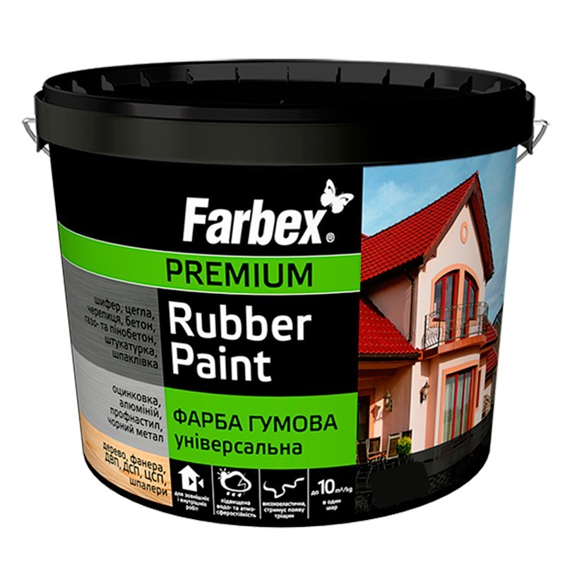 

Краска резиновая универсальная Rubber Paint Farbex матовая База-С 12кг