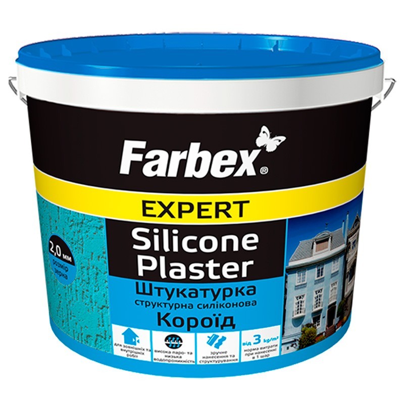 

Штукатурка структурная силиконовая Короед Farbex белый База-А 18 кг