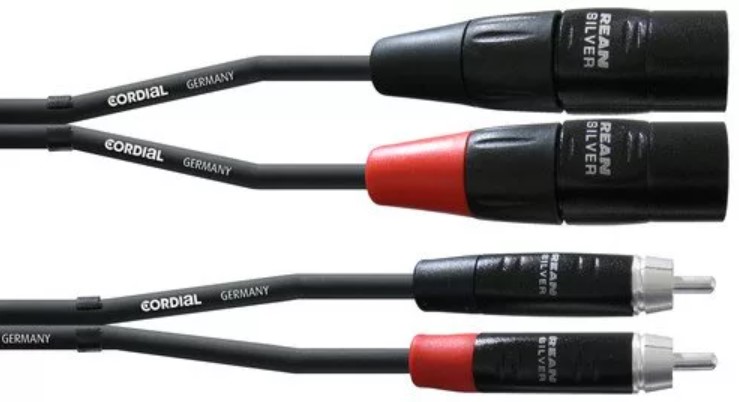 

Коммутационный кабель 2xXLR Male — 2xRCA 3м Cordial CIU 3 MC