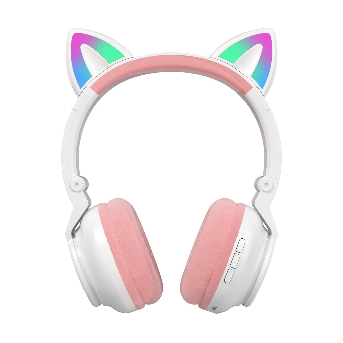 

Наушники светящиеся Беспроводные Bluetooth с кошачьими ушками STN 26 Cat Ear с LED белый розовый