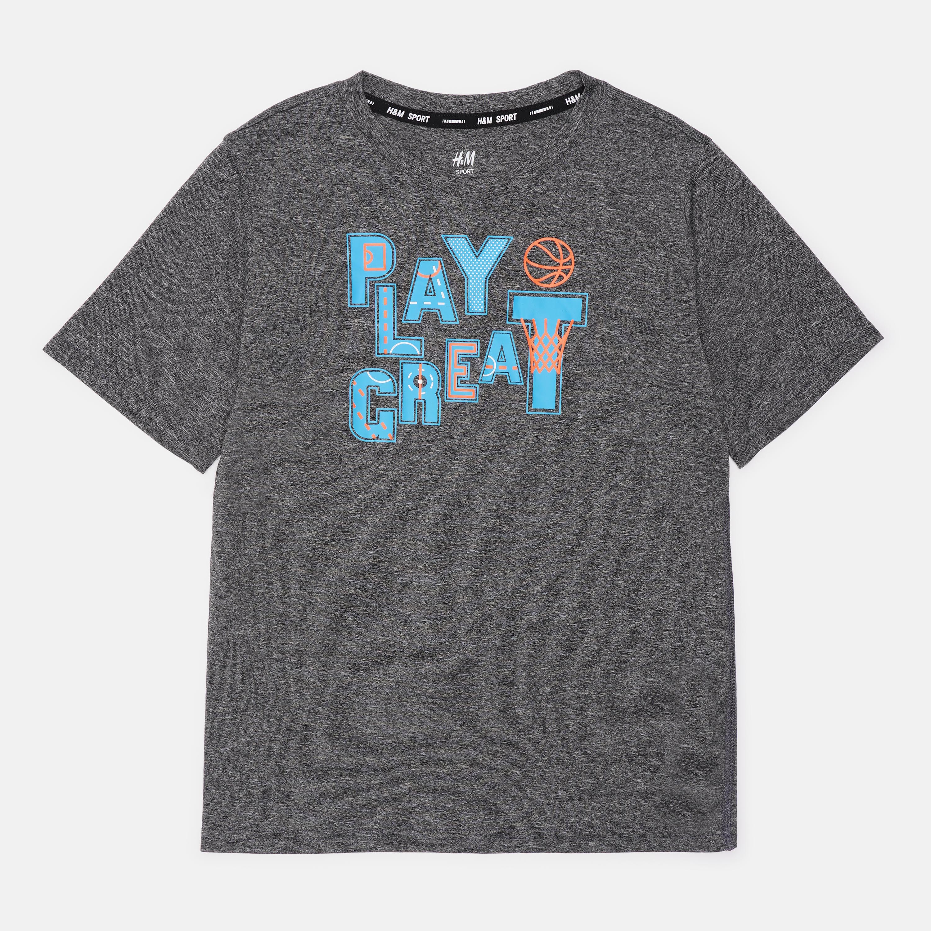

Спортивная футболка H&M 122 128см темно серый меланж 1712506410