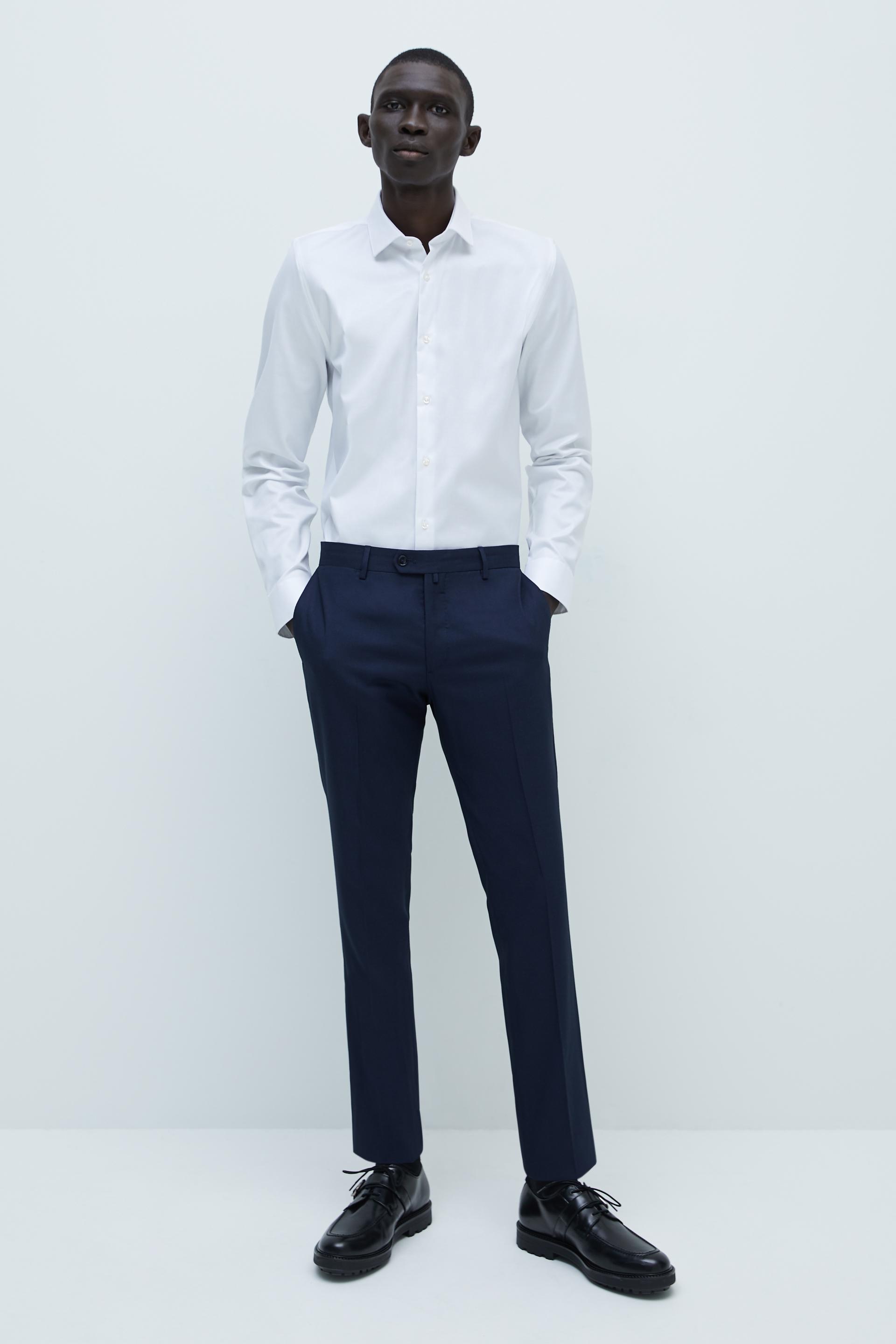 

Брюки Zara  темно синий 1564421401, Брюки Zara 46 темно синий 1564421401