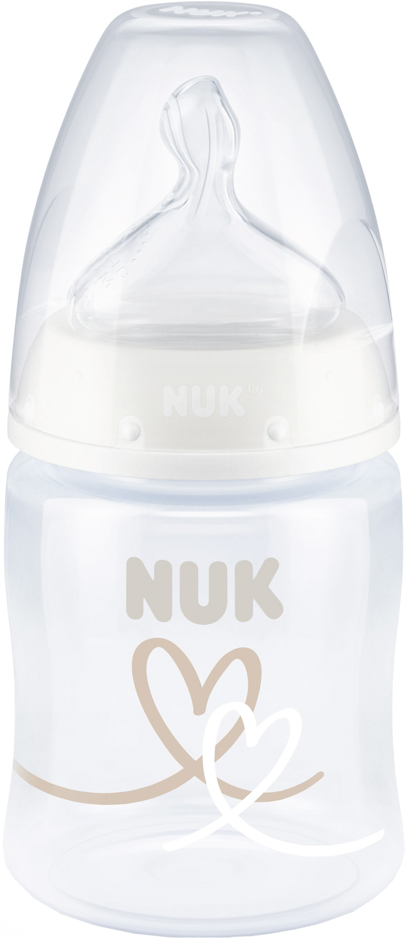 

Бутылочка NUK First Choice Plus Сердца 150 мл Бежевая (4008600418214)