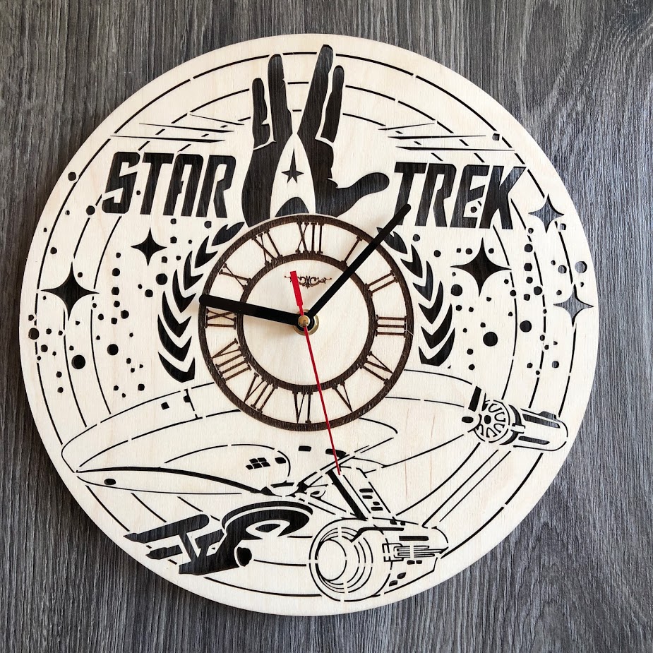 

Дизайнерские настенные часы из дерева Звездный путь CL-0297