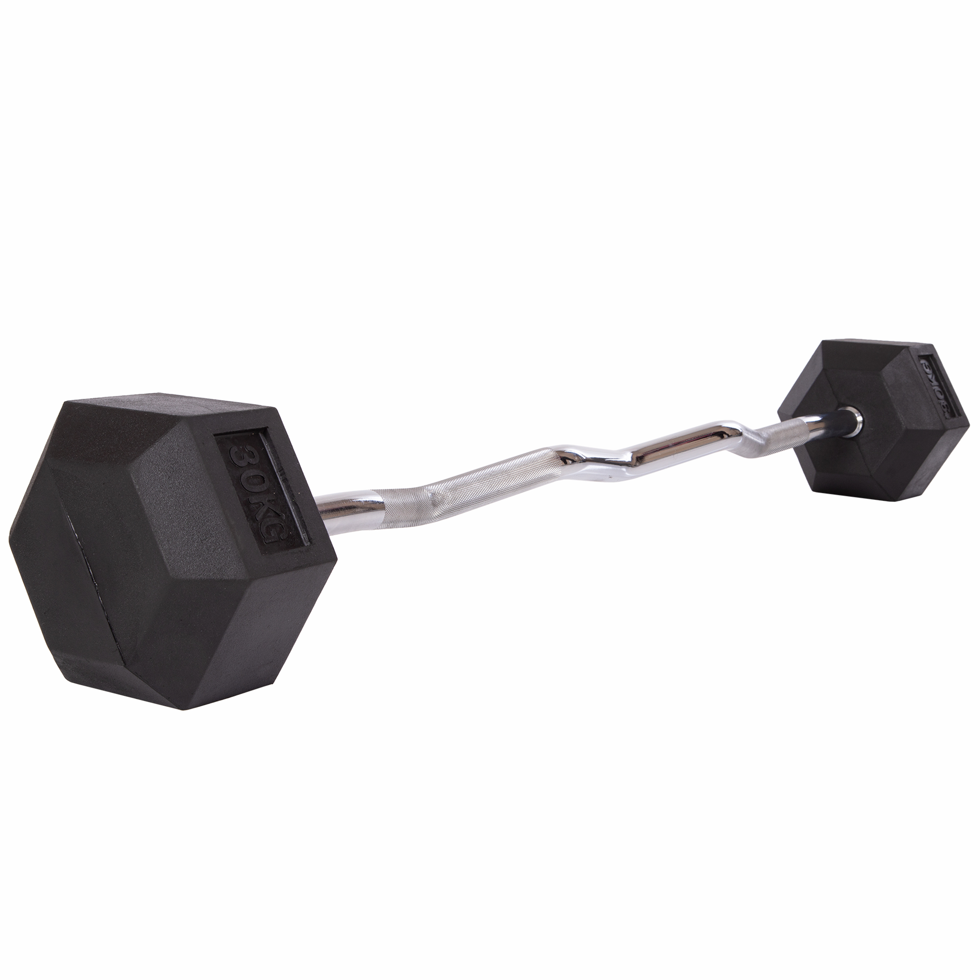 

Штанга фиксированная изогнутая обрезиненная Rubber Hexagon Barbell 30кг.