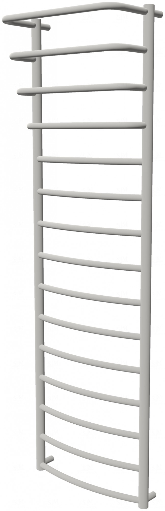 

Белая сушилка для полотенец Grosse 15 RAL9016 лесенка 1550x482, white