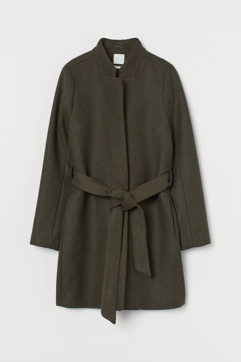

Пальто из смесовой шерсти H&M  Темно-коричневый, Пальто из смесовой шерсти H&M 42 Темно-коричневый