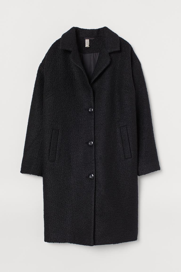

Пальто из смесовой шерсти H&M  Черный, Пальто из смесовой шерсти H&M XL Черный