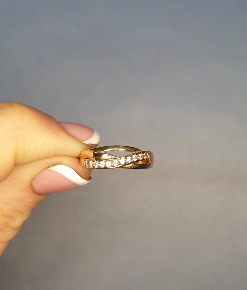 

Кольцо позолоченное с кубическим цирконием "Дорожка" 16 2,1 г