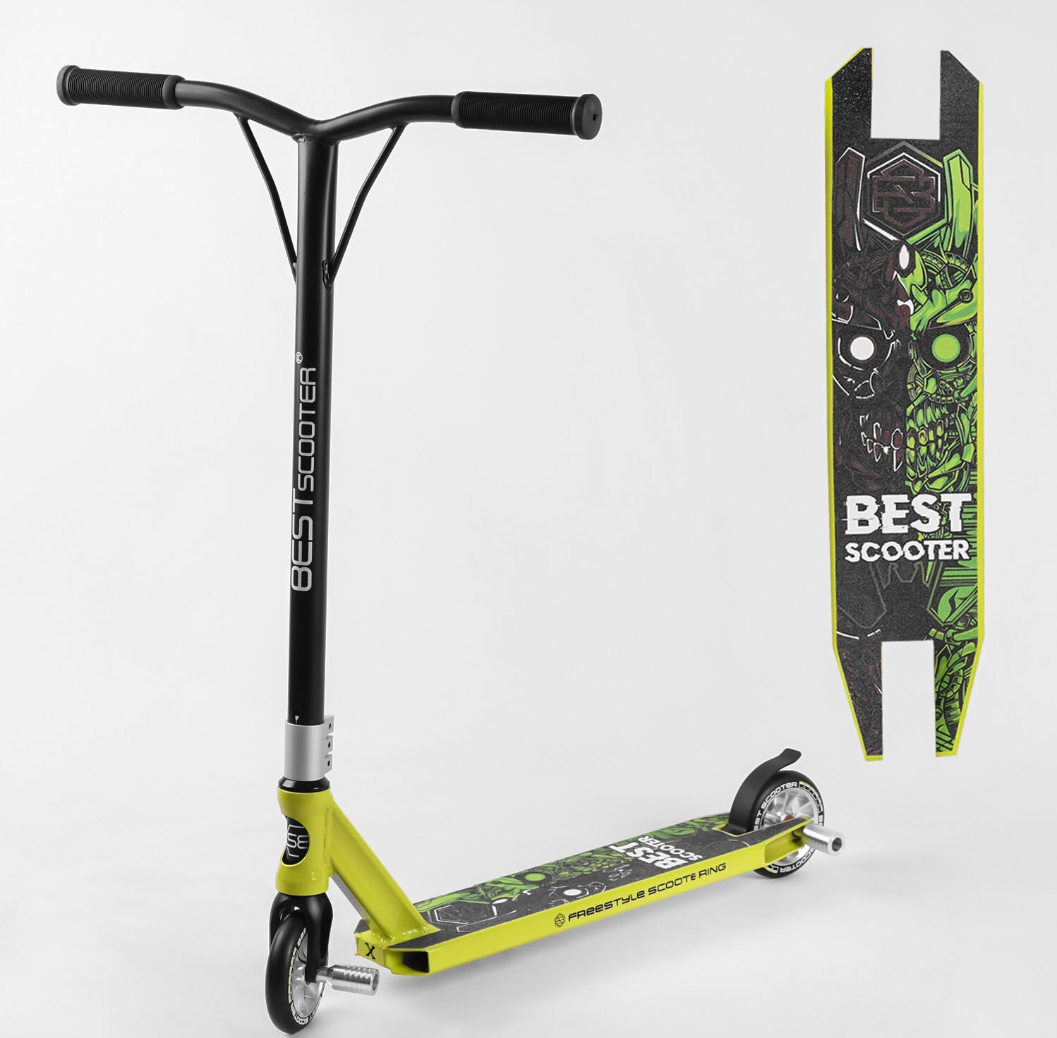 

Самокат трюковый Best Scooter HIC-система, с пеги 57870 Black-Yellow (57870)