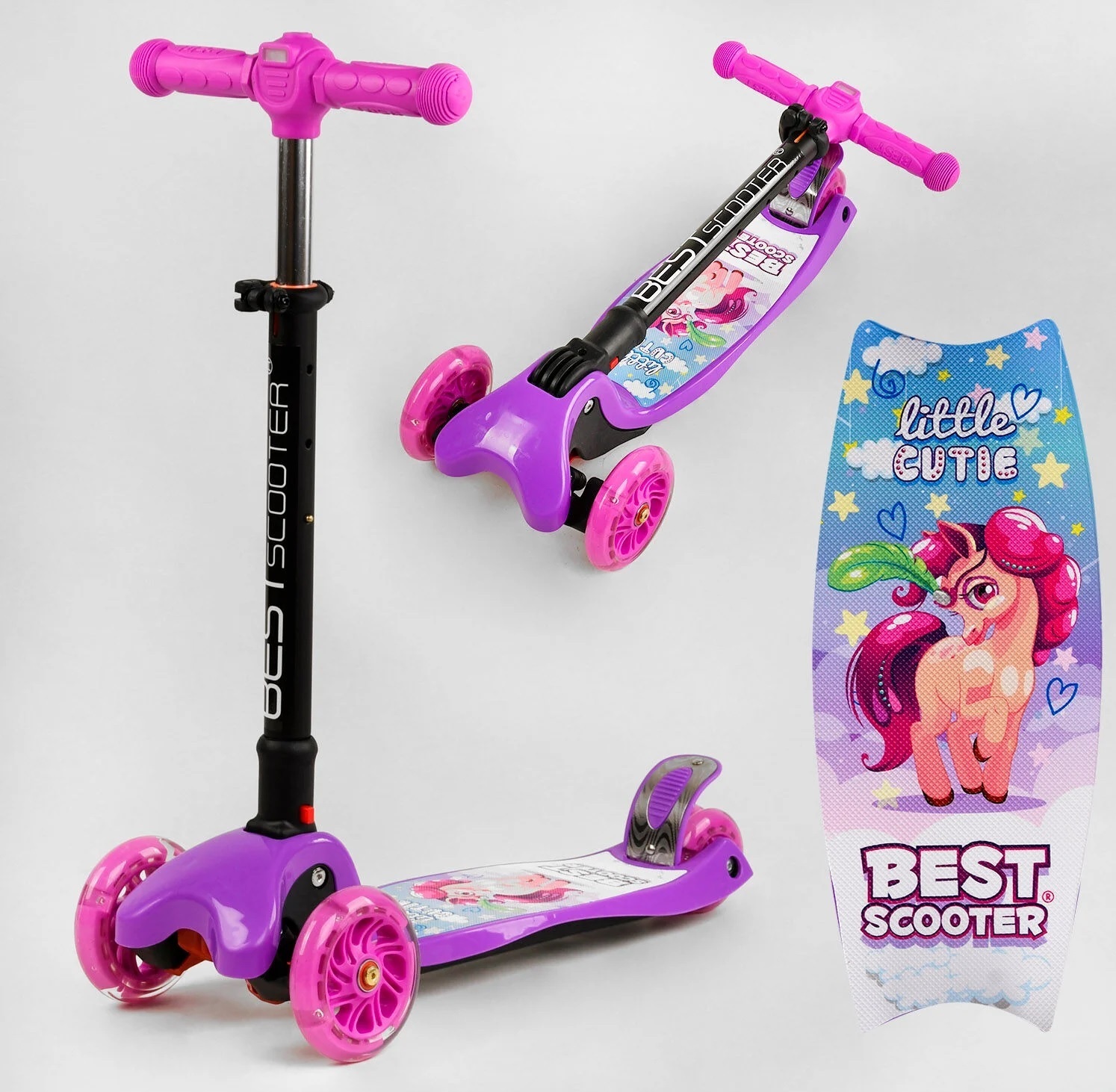 

Самокат Best Scooter MAXI Black-Purple (L-2582)