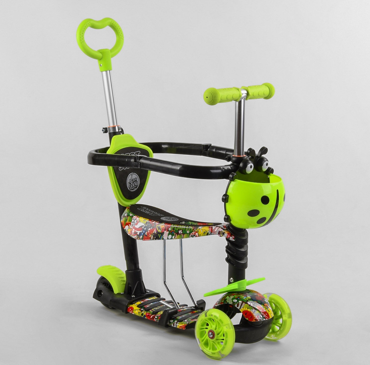 

Самокат 5 в 1 Best Scooter 1453 Black Green (1453)