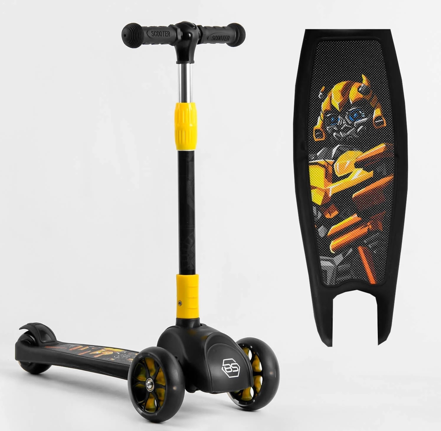 

Самокат Best Scooter свет колес и дисков Black-Yellow (15172)