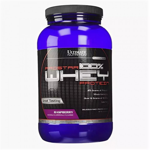 

Изолят сывороточного протеина Ultimate Nutrition "Prostar 100% Whey Protein" Малина (907г)