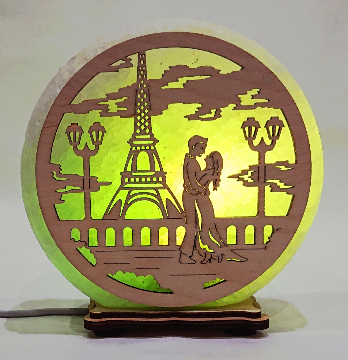 

Соляная лампа-ночник Saltlamp Париж диаметром 17 см Зеленый (123736)