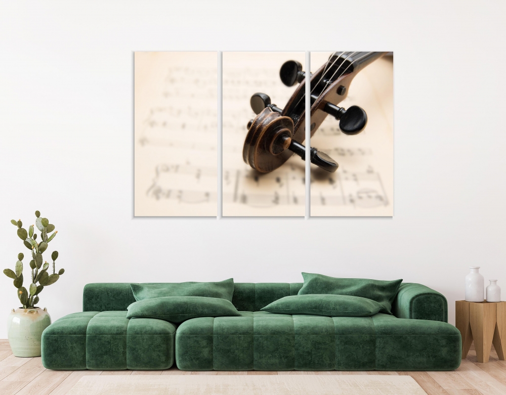 

Картина на холсте Модульные Модульная картина Old Violin 3 картины 25х50 см.