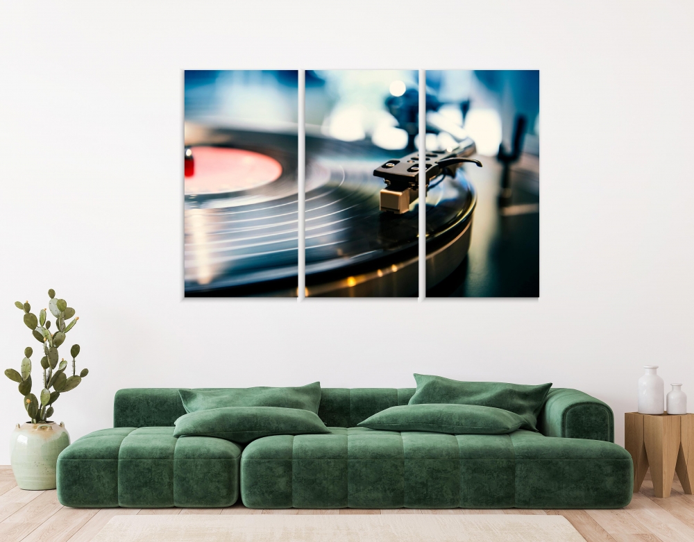 

Картина на холсте Модульные Модульная картина Vintage Record Player 3 картины 30х60 см.