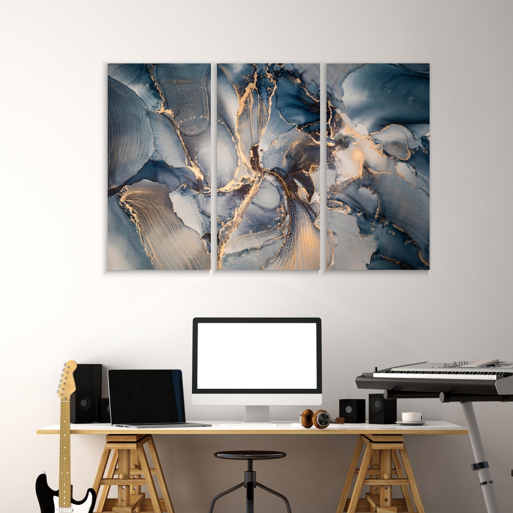 

Картина на холсте Модульные Модульная картина Abstract Fluid Painting 3 картины 25х50 см.