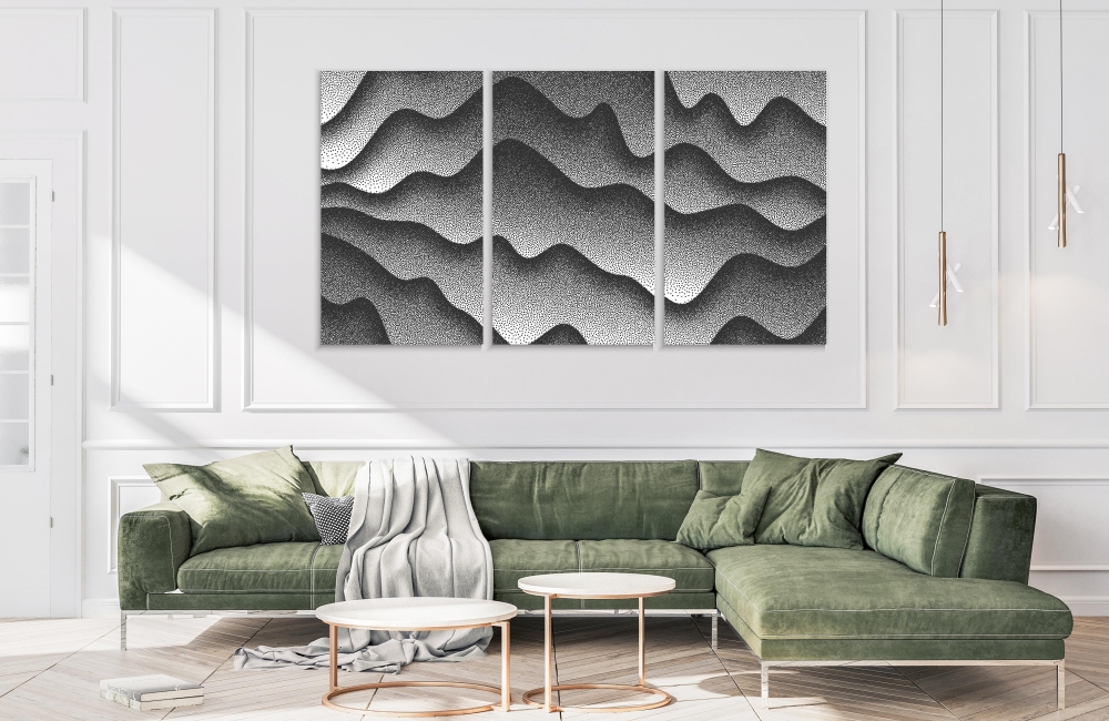

Картина на холсте Модульные Модульная картина Curved Lines 3 картины 60х120 см.