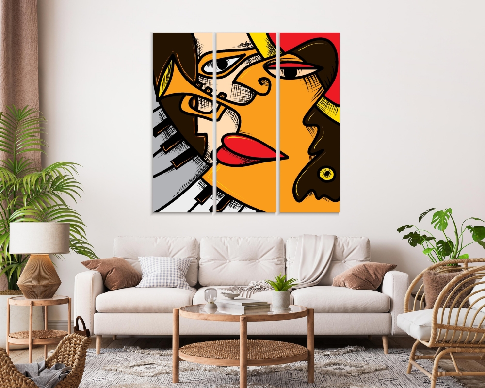 

Картина на холсте Модульные Модульная картина Abstract Jazz Art 3 картины 40х80 см.