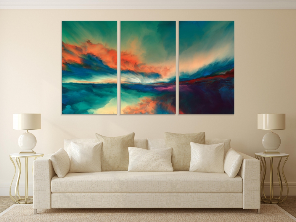 

Картина на холсте Модульные Модульная картина Sunsets Never 3 картины 25х50 см.