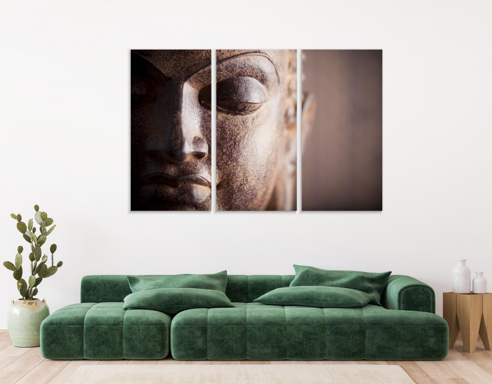 

Картина на холсте Модульные Модульная картина Head Of Buddha 3 картины 40х80 см.