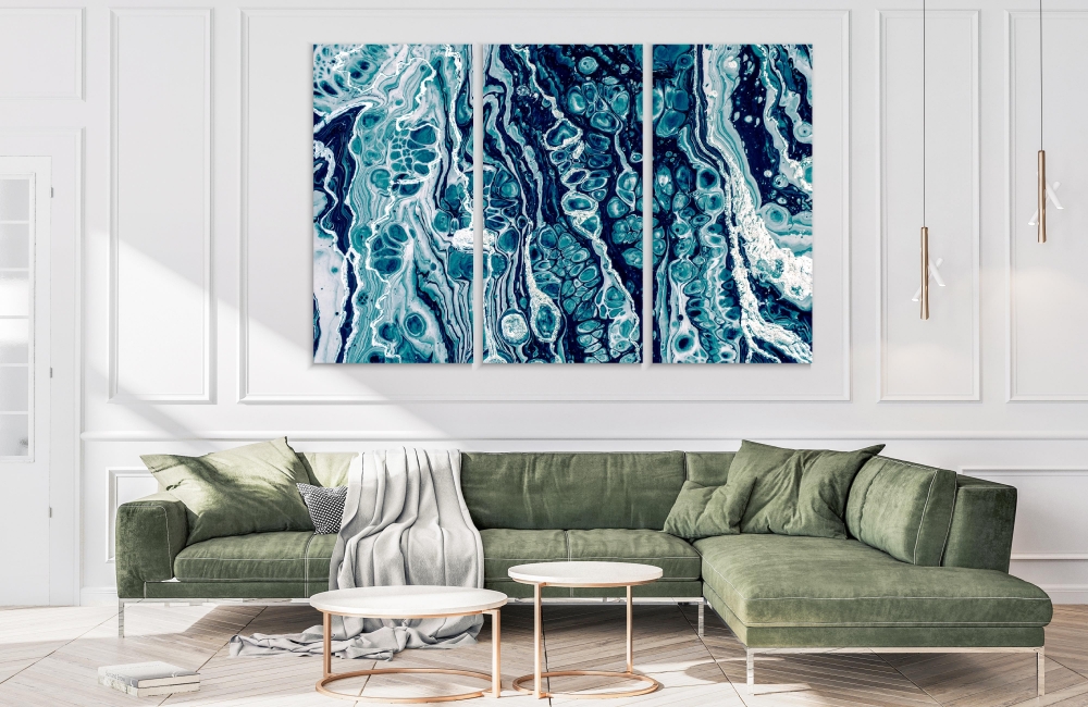 

Картина на холсте Модульные Модульная картина Mixture Of Blue And White Colors 3 картины 60х120 см.