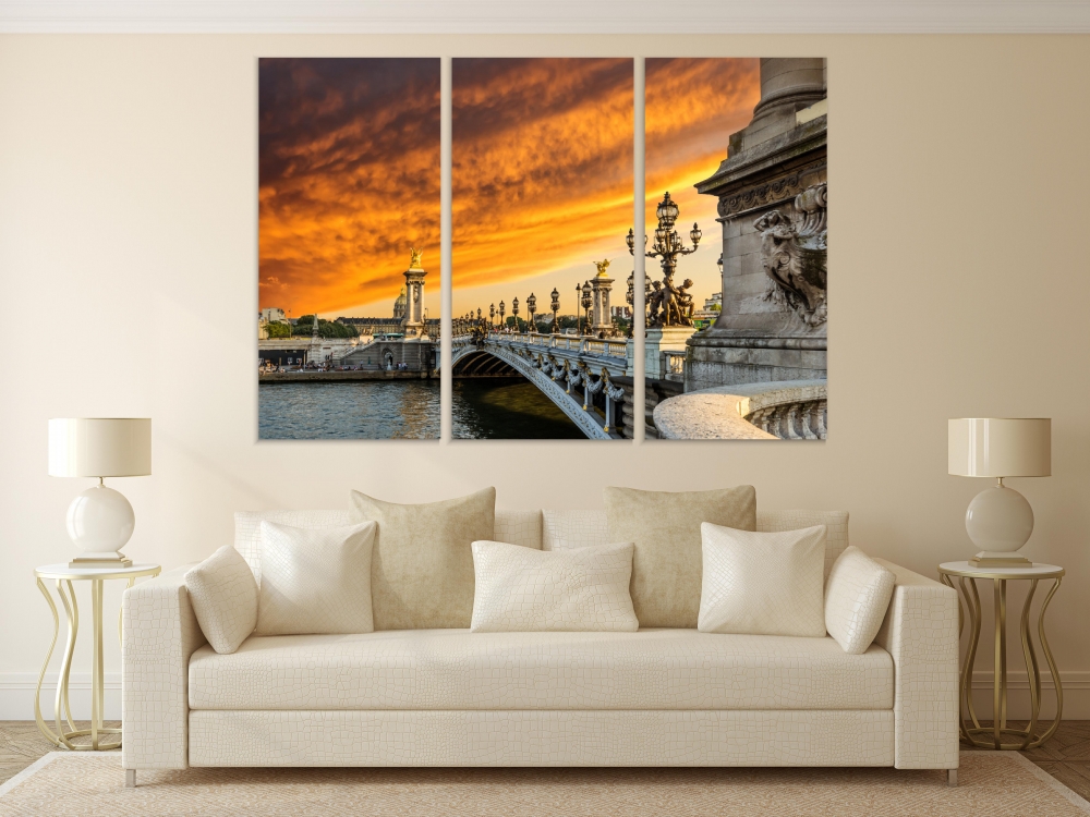 

Картина на холсте Модульные Модульная картина Fantastic Sunset 3 картины 40х80 см.