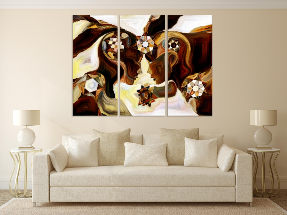 

Картина на холсте Модульные Модульная картина Stained Glass 3 картины 40х80 см.
