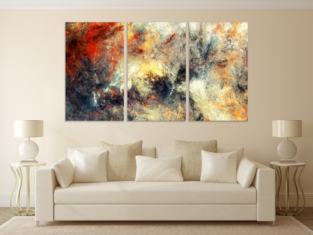 

Картина на холсте Модульные Модульная картина Artistic Splashes 3 картины 45х90 см.