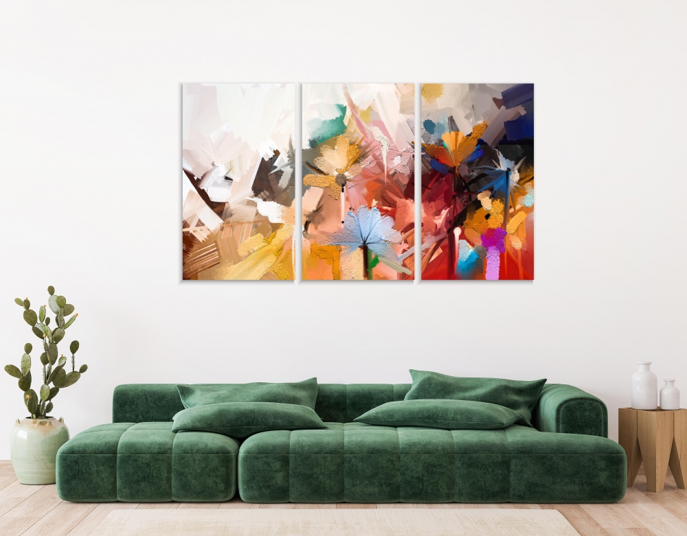 

Картина на холсте Модульные Модульная картина Spring Flower 3 картины 40х80 см.