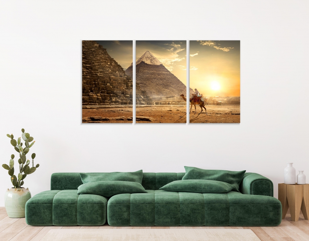 

Картина на холсте Модульные Модульная картина Camel And Desert 3 картины 60х120 см.