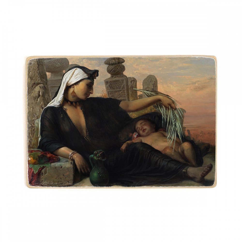 

Деревянный постер Искусство Elisabeth Jerichau Baumann - An Egyptian Fellah Woman with her Baby А1