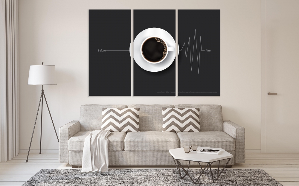 

Картина на холсте Модульные Модульная картина Coffee Poster 3 картины 25х50 см.
