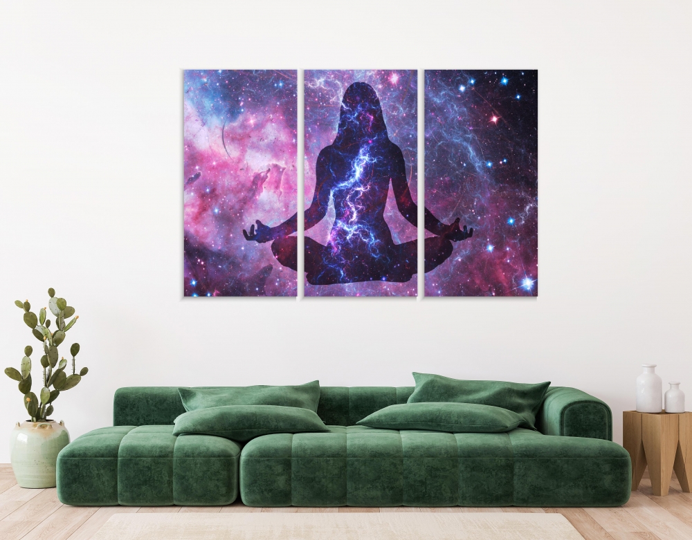 

Картина на холсте Модульные Модульная картина Meditation In The Universe 3 картины 45х90 см.