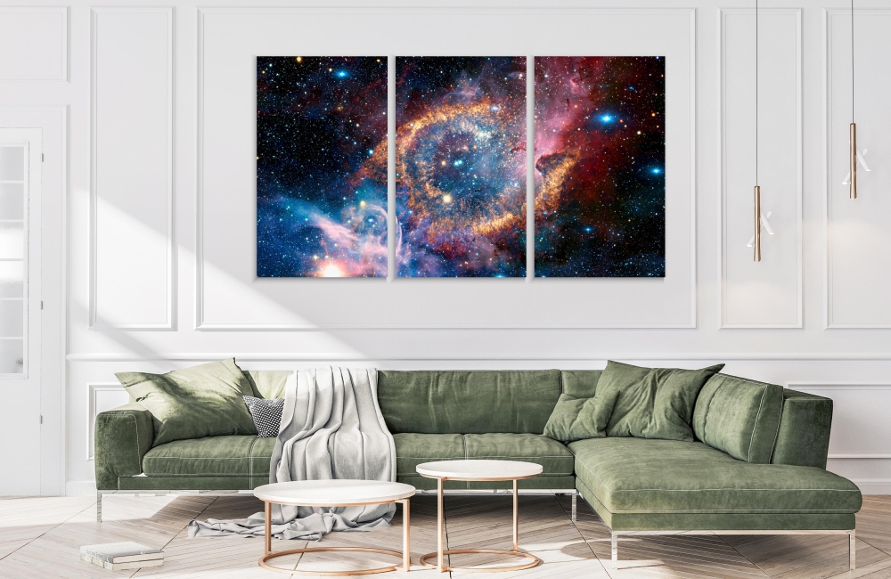 

Картина на холсте Модульные Модульная картина Spiral Nebula 3 картины 30х60 см.