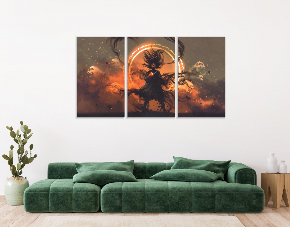 

Картина на холсте Модульные Модульная картина The Angry Wizard 3 картины 40х80 см.