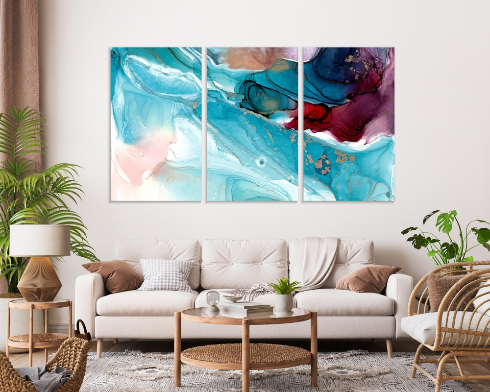 

Картина на холсте Модульные Модульная картина Waves And Whirlpools 3 картины 70х140 см.