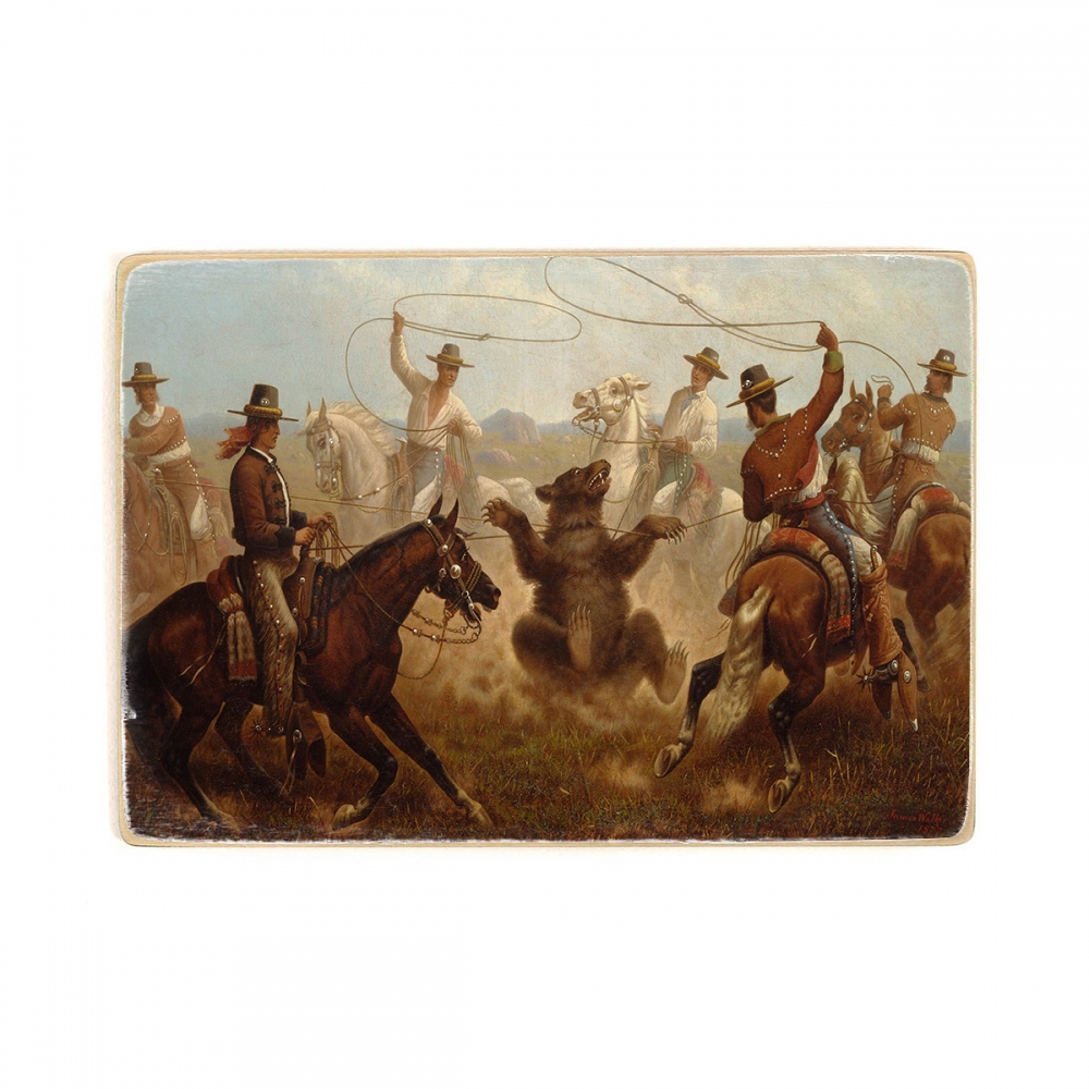 

Деревянный постер Искусство James Walker - Cowboys Roping a Bear А1
