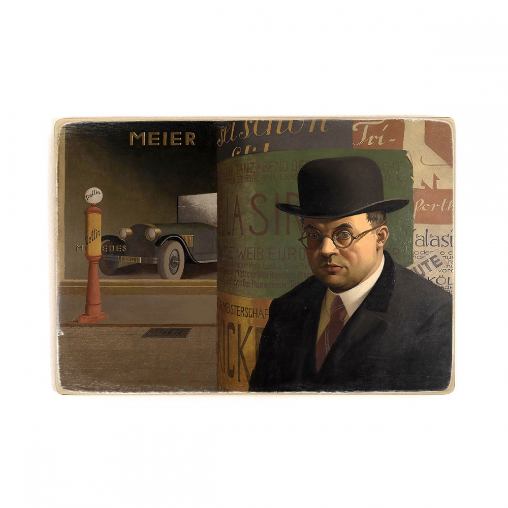 

Деревянный постер Искусство Georg Scholz - Self-Portrait in Front of an Advertising Column (1926) А2