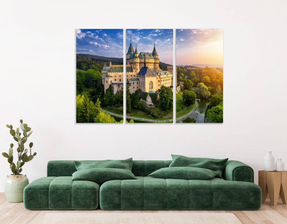 

Картина на холсте Модульные Модульная картина Bojnice Medieval Castle 3 картины 25х50 см.