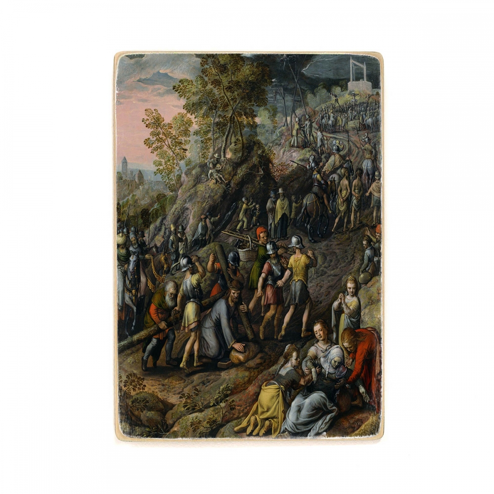 

Деревянный постер Искусство Joachim Beuckelaer - Christ carrying the Cross А1