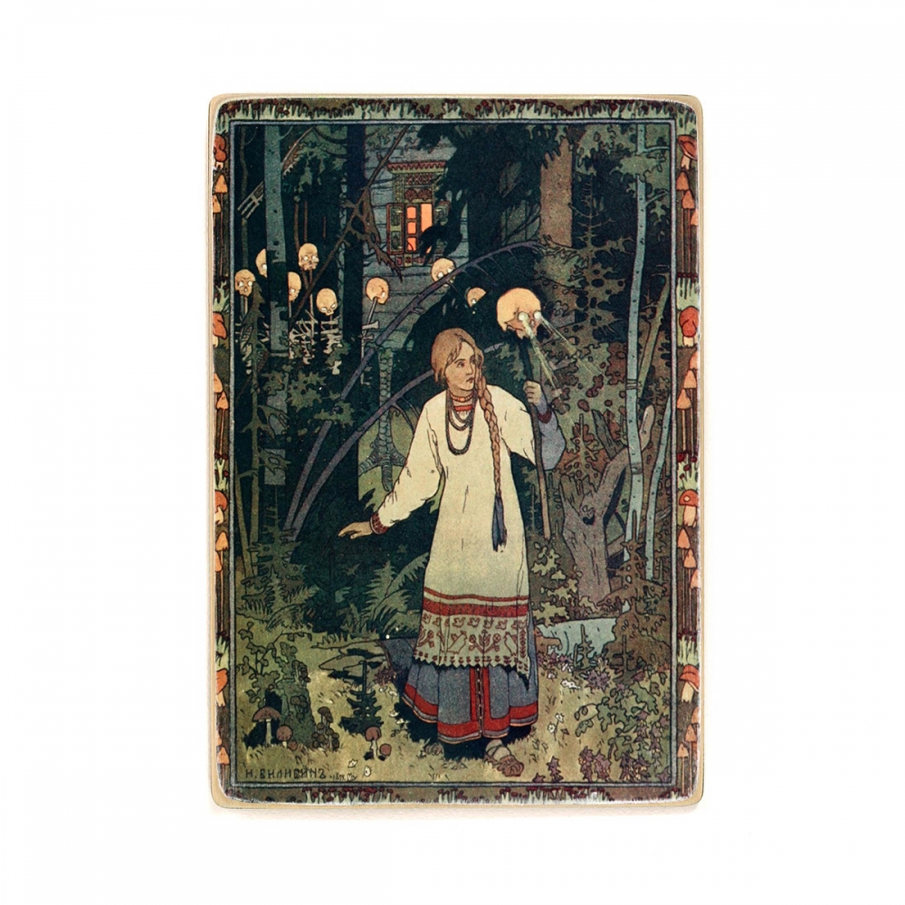 

Деревянный постер Искусство Ivan Bilibin - Vasilisa At The Hut Of Baba Yaga А1