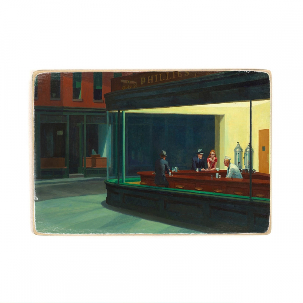 

Деревянный постер Искусство Edward Hopper - Nighthawks (1942) А2