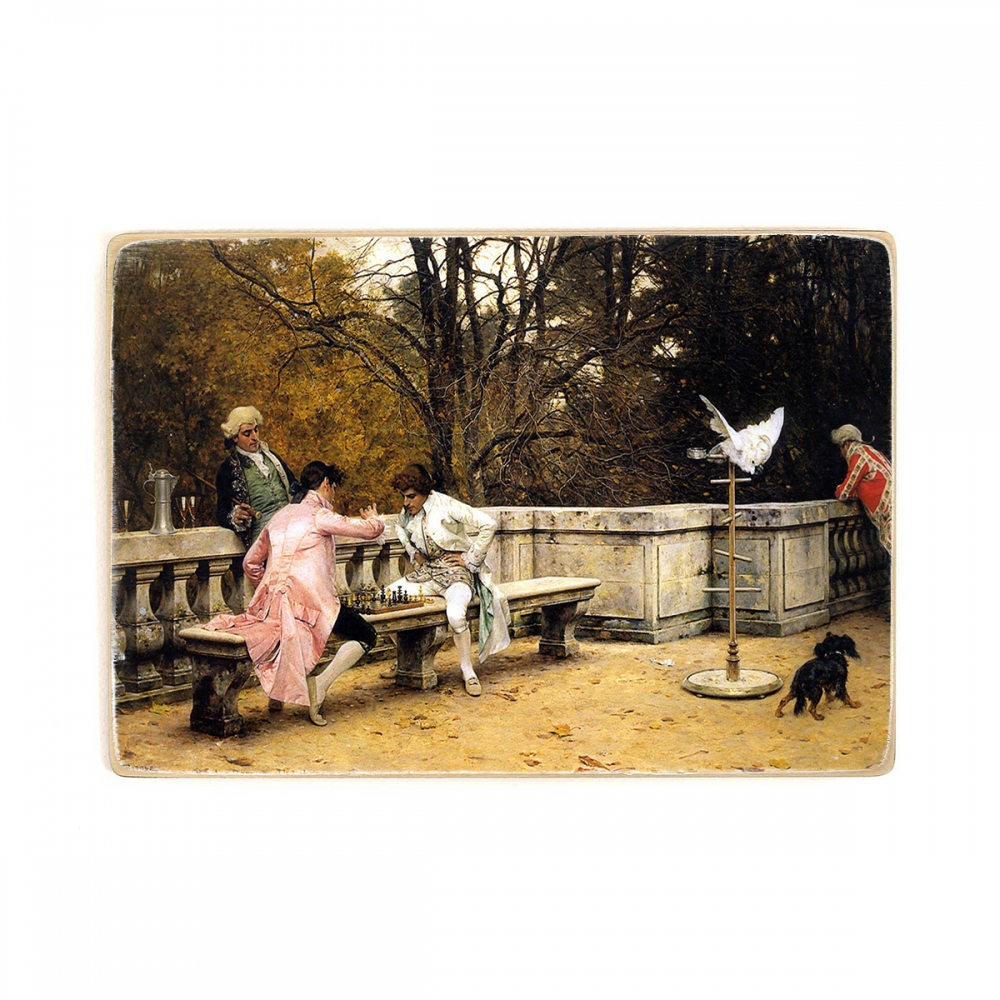 

Деревянный постер Искусство Charles Bargue - The Chess Game (1883) А1