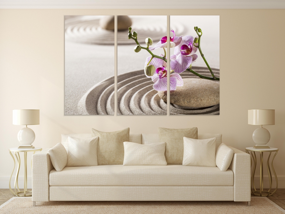 

Картина на холсте Модульные Модульная картина Orchid Flowers 3 картины 45х90 см.